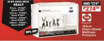 Sealy Clean-Shield Mattress Protector 183cm