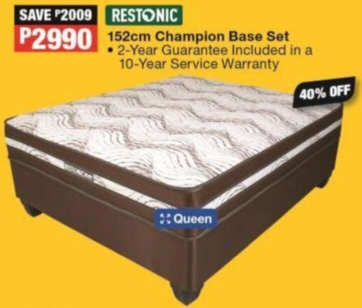 Restonic Champion Base Set Queen 152cm offer at OK Furniture