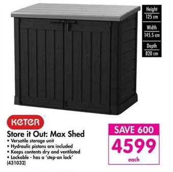 Makro Keter - Store it Out: Max Shed offer