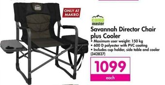 Camp Master - Savannah Director Chair Plus Cooler