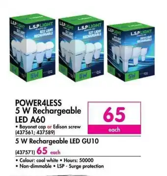 Makro Power4less 5 W Rechargeable LED A60 offer