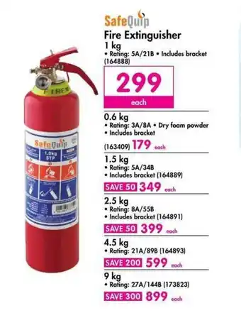 Makro SafeQuip Fire Extinguisher 1 kg offer