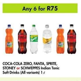 Makro Coca-Cola Zero, Fanta, Sprite, Stoney or Schweppes Indian Tonic Soft Drinks 1L offer
