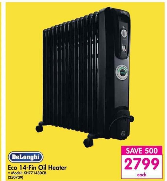 DeLonghi Eco 14Fin Oil Heater offer at Makro