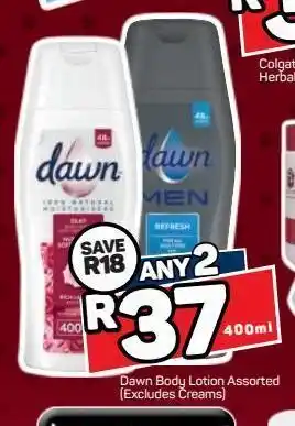 Pick n Pay Hypermarket Dawn body lotion 2 offer