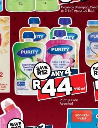Pick n Pay Hypermarket Purity baby food 4 offer