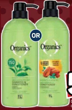 Pick n Pay Organics Shampoo, Conditioner 0r 2-in-1 Assorted 1L offer