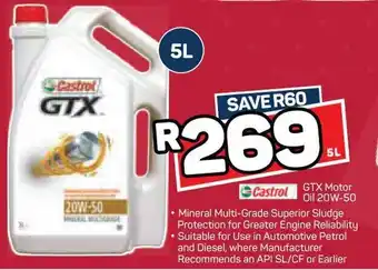 Pick n Pay Castrol GTX Motor Oil 20W-50 5L offer