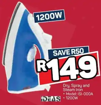 Dry, Spray and Steam Iron 1200W
