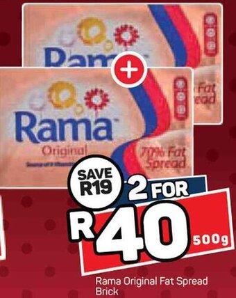 Pick n Pay Rama Original Fat Spread Brick 500g offer