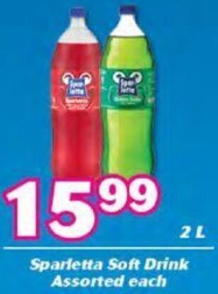 Sparletta Soft Drink Assorted 2L