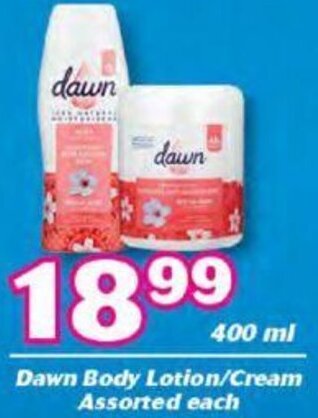 Dawn Body Lotion/Cream assorted 400ml