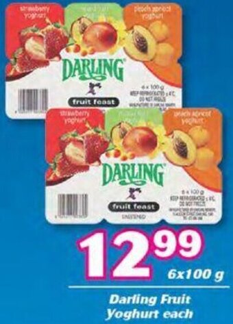 Darling Fruit Yoghurt 6 x 100g