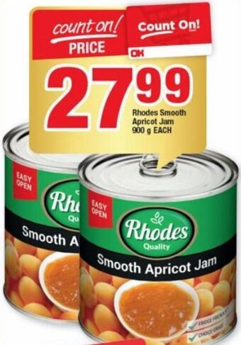 OK Foods Rhodes Smooth Apricot Jam 900g offer