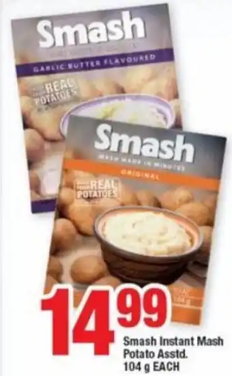 OK Foods Smash Instant Mash Potato Asstd. 104g offer