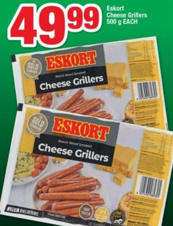 Eskort Cheese Grillers 500g offer at OK Foods