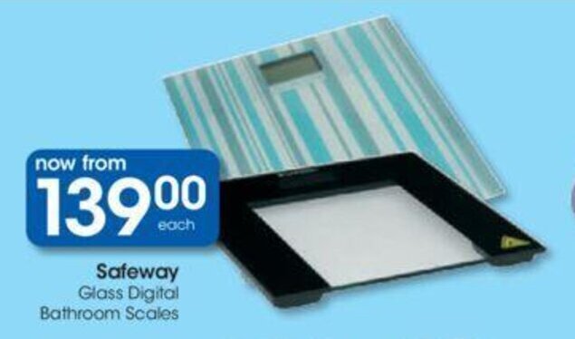 Safeway Glass Digital Bathroom Scales offer at Clicks
