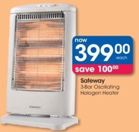 Safeway 3Bar Oscillating Hologen Heater offer at Clicks