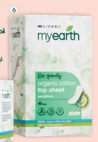 Clicks MyEarth Organic Cotton Pantyliners 40-Pack offer