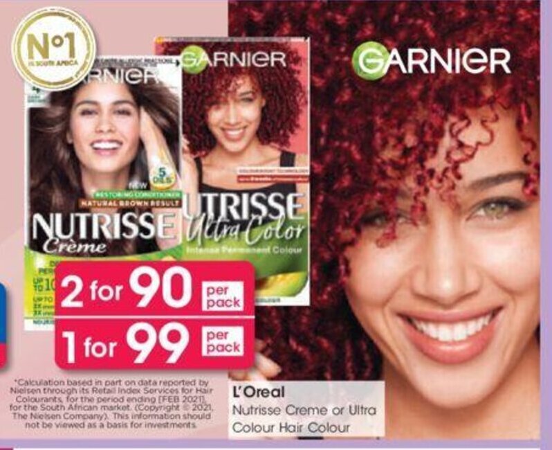 Loreal Nutrisse Creme Or Ultra Colour Hair Colour Offer At Clicks 7017