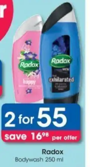 Clicks Radox Bodywash 250 ml offer