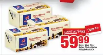 OK Foods Clover Mooi River Salted Choice Butter 500 g Brick each offer