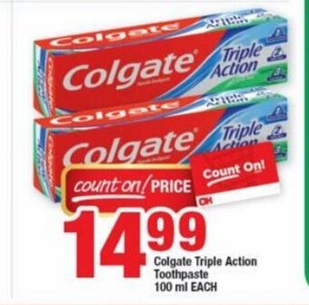 OK Foods Colgate Triple Action Toothpaste 100 ml each offer