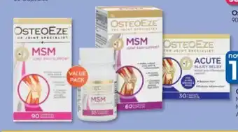 Clicks OsteoEze MSM 90 + 30 Capsules MSM 60 Capsules or Acute 30 Capsules offer