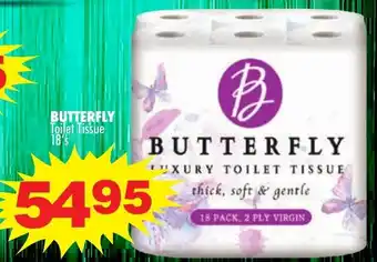Choppies Butterfly Toilet Tissue 18's offer