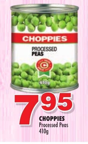 Choppies Processed Peas 410g