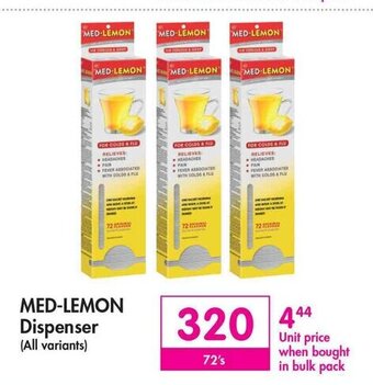 Med-Lemon Dispenser 72's