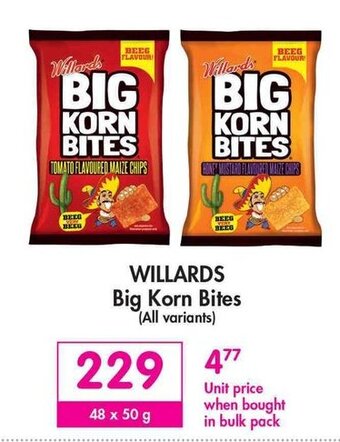 Makro Willards Big Korn Bites 48 x 50g offer