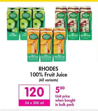 Makro Rhodes 100% Fruit Juice 24 x 200 ml offer