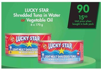 Makro Lucky Star Shredded Tuna in Water or Vegetable Oil 6 x 170g offer