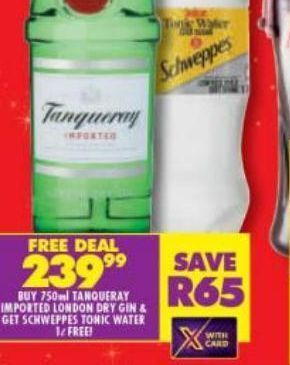 Shoprite Tanqueray gin offer