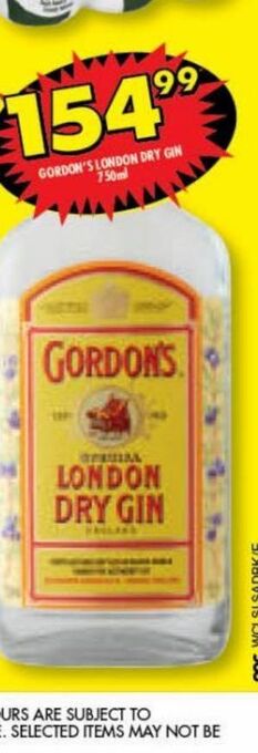 Shoprite Gordon's gin offer