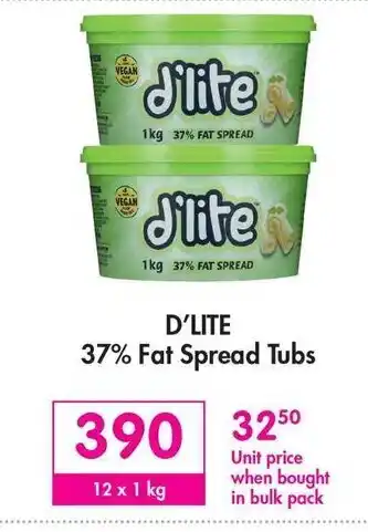 Makro D'Lite 37% Fat Spread Tubs 12 x 1 kg offer