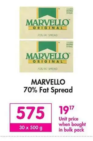 Makro Marvello 70% Fat Spread 30 x 500g offer