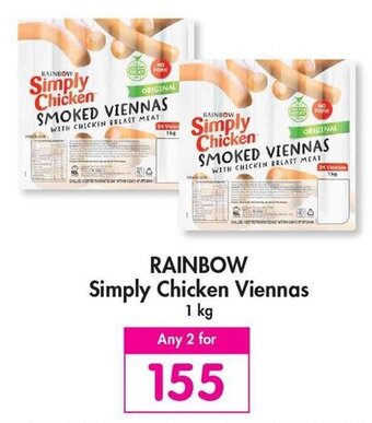 Makro Rainbow Simply Chicken Viennas 1kg offer