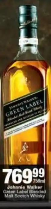 Checkers Liquor Shop Johnnie Walker Green Label Blended Malt Scotch Whisky 750 ml offer