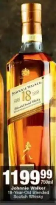 Checkers Liquor Shop Johnnie Walker 18-Year-Old Blended Scotch Whisky 750 ml offer
