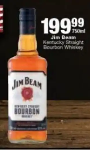 Checkers Liquor Shop Jim Beam Kentucky Straight Bourbon Whiskey 750 ml offer