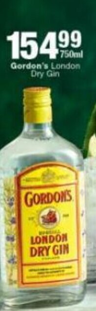 Checkers Liquor Shop Gordon's London Dry Gin 750 ml offer