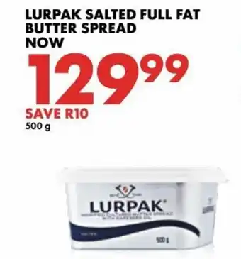 Woolworths Lurpak Salted Full Fat Butter Spread 500g offer