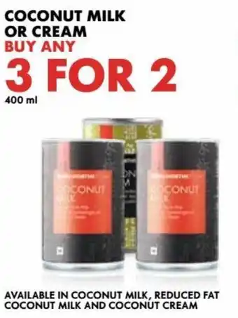 Woolworths Coconut Milk or Cream 3 x 400ml offer