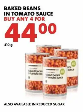 Woolworths Baked Beans in Tomato Sauce 4 x 410g offer