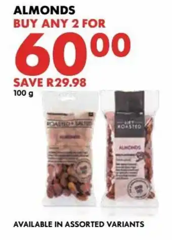 Woolworths Almonds 2 x 100g offer