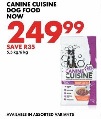 Woolworths Canine Cuisine Dog Food 5.5kg/6kg offer
