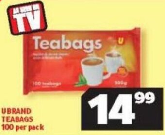 Ubrand Teabags 100 per pack