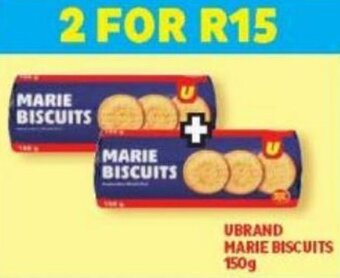 Usave Ubrand Marie Biscuits 2 x 150g offer
